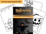 Kolorowanka dla przedszkolaków o tematyce Halloween . 16 stron pdf .