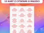 Cytaty o miłości – dekoracja klasy na WALENTYNKI (15 kart) | PDF + DOCX + miniatury (pakiet)