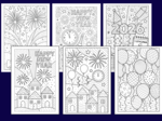 🎆NOWY ROK - Noworoczne kolorowanki w stylu zentangle – zestaw 22 kart