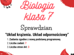 Biologia. Klasa 7. Układ krążenia. Układ odpornościowy. Sprawdzian. Nowa podstawa programowa.
