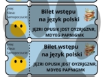 Bilet wstępu na język polski