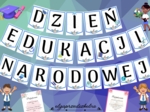 Dzień Edukacji Narodowej - girlanda a4, kolorowe obrazki, podziękowania.