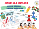 BINGO dla dwojga - Mnożenie jednomianu przez sumy algebraiczne / gra planszowa