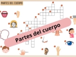 Krzyżówka obrazkowa "Las partes del cuerpo" (części ciała) - z odpowiedziami