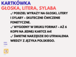 📄 KARTKÓWKA - głoska, litera, sylaba! 🔤