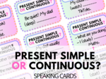 Present Simple OR Present Continuous - 80 speaking cards - karty do speakingu - porównanie czasów - powtórzenie - speaking - mówienie