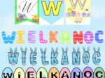 WIELKANOC - 6X NAPIS / GIRLANDA na gazetkę, dekorację