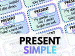 Present Simple - 120 Grammar Cards - uzupełnianie luk -  zestaw kart - karty - gramatyka - klasa 4, 5, 6  - egzamin ósmoklasisty - powtórka