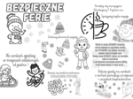 Plansze Bezpieczne Ferie Zimowe w wersji do pokolorowania