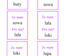 Zestaw kart typu kto ma, ja mam – wyrazy