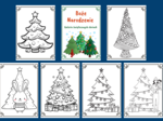 BOŻE NARODZENIE – Choinki świąteczne - kolorowanka – kolorowanki – biblioteka – świetlica – przedszkole - 40 wersji