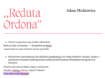 Opracowanie lektury ,,Reduta Ordona"
