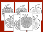 🍎 33 mandale jabłkowe do druku – idealne na DZIEŃ JABŁKA 🍎- kolorowanka - mandala - jesień - biblioteka - świetlica