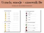 Karty pracy: uczucia i emocje, czasownik Be ( I am, I am not, Are you ...? Is she/he ...?, She/He is, She/ He isn't, Zaimek He, She