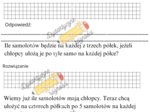 Dzielenie w zakresie 40. Zadania z treścią w wersji normalnej i rozbudowanej dla uczniów szybciej pracujących.