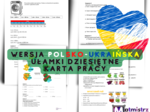 Karty pracy ułamki dziesiętne - wersja do edycji, z odpowiedziami. Wersja polsko-ukraińska.