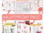 WALENTYNKI - pakiet 6 materiałów. Kodowanka/łamigłówki/tradycje/ułamki/pola figur/zagadki/układ współrzędnych/liczby całkowite/potęgi/pierwiastki