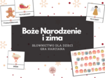 BOŻE NARODZENIE uniwersalna gra karciana dla dzieci SŁOWNICTWO
