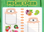 Karty edukacyjne do nauki dodawania – dopasuj owoce do słoików