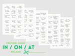 IN / ON / AT - prepositions of time - przyimki czasu - karta pracy - wklejki - ćwiczenia - egzamin ósmoklasisty - matura - A2 - B1