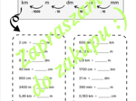 Zamiana jednostek długości - karta pracy/kartkówka.
