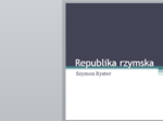 Republika rzymska - prezentacja
