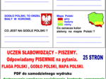 UCZEŃ SŁABOWIDZĄCY – PISZEMY. Odpowiadamy PISEMNIE na pytania. FLAGA POLSKI , GODŁO POLSKI, MAPA POLSKI. PDF do samodzielnego wydruku.