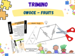 Fruits - owoce – układanka trimino w dwóch wersjach