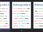 Kolorowy tekst - ćwiczenie koncentracji