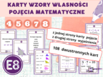 108 dwustronnych KART MATEMATYCZNYCH powtórzenie przed E8