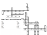 Bugs Team 3 – Unit 1 – krzyżówki – without numbers topic
