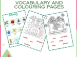 Christmas - vocabulary and colouring pages