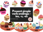 PRESENT SIMPLE - cupcake matching