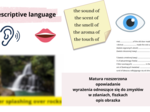 Descriptive language, matura rozszerzona z angielskiego, opowiadanie, wyrażenia odnoszące się do zmysłów