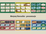 MOTYWY LITERACKIE - ZESTAW 6 PREZENTACJI - 15 motywów - 180 slajdów - lektury kl. 7-8, EGZAMIN - powtórzenie - 30% taniej + karty pracy