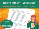 Imiesłowy – karty pracy, zadania, klasy 7–8: imiesłowy przymiotnikowe i przysłówkowe [PDF] – język polski, egzamin ósmoklasisty