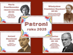 PATRONI ROKU 2025 – gazetka – biblioteka – język polski – 11 stron – wersja 4