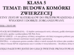 Budowa komórki zwierzęcej - klasa 5 - pakiet