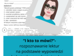 "I kto to mówi?" - rozpoznawanie lektur na podstawie wypowiedzi bohaterów + zadania językowe