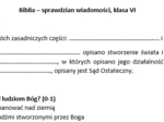 Biblia - sprawdzian klasa 6