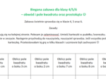 Biegana zabawa. Pole, obwód prostokąta oraz kwadratu. Klasa 4/5.