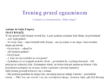 Trening przed egzaminem - ,,Mały książę''