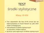 Test - środki stylistyczne