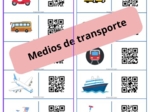 Domino obrazkowe z kodami QR! (Los medios de transporte - środki transportu)