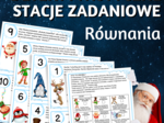 DETEKTYWISTYCZNE STACJE ZADANIOWE – równania, zadanie tekstowe, z treścią, egzamin ósmoklasisty, klasa 8, Boże Narodzenie, Święta, Mikołajki, Adwent, ferie, zima, powrót do szkoły, zagadki, łamigłówki, powtórzenie