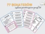 77 bohaterów - gra powtórzeniowa przed egzaminem ósmoklasisty (lektury, bohaterowie)