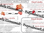 Sketchnotka - notatka „Zmysły powonienia, smaku i dotyku” wykonana w power point do edycji. Biologia 7; „Narządy zmysłów”