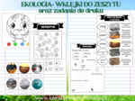 EKOLOGIA - DZIEŃ ZIEMI- wklejki o zeszytu, zadania do druku