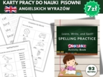 🧑‍🏫🇬🇧Zeszyt ćwiczeń do nauki poprawnej pisowni angielskich wyrazów🇬🇧🧑‍🎓Ponad 90 str PDF 🩷