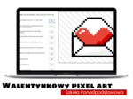 Walentynki. Matematyka. Szkoła Ponadpodstawowa. Pixel art. Funkcja liniowa. Wielokąty foremne.
